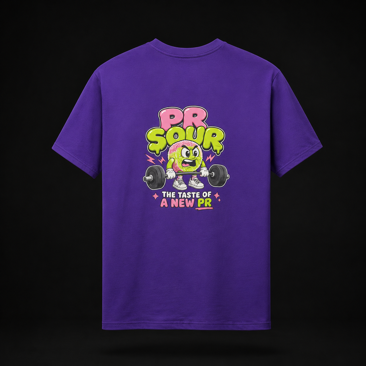 Camiseta PR Sour sweat&sweets - detalle del diseño